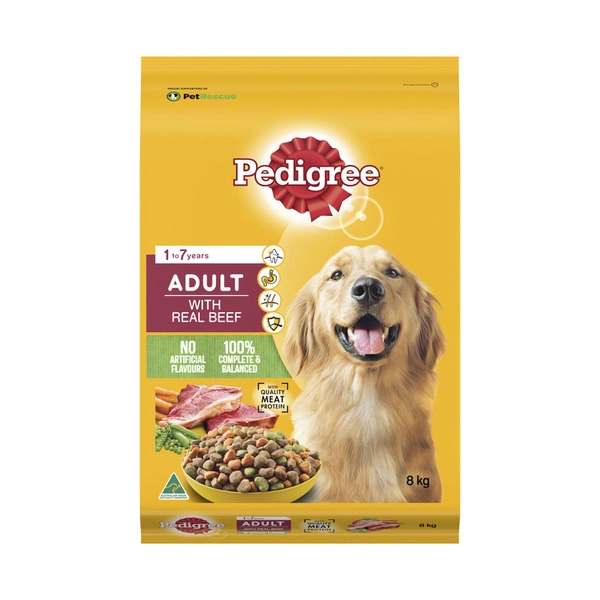 Pedigree Adult Dry Dog Food with Real Beef 8kg