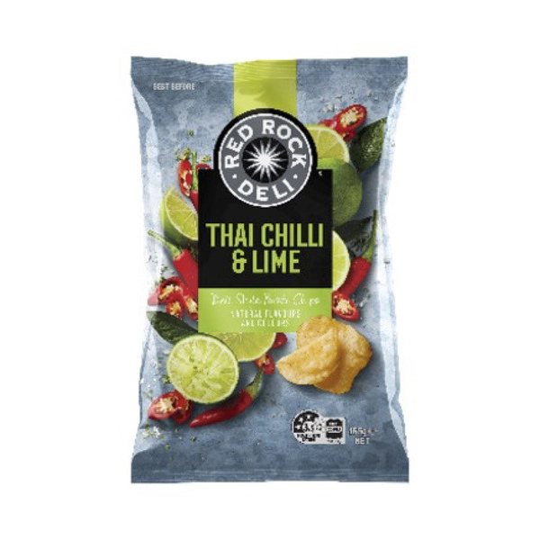 Red Rock Deli Potato Chips Thai Chilli & Lime 165g