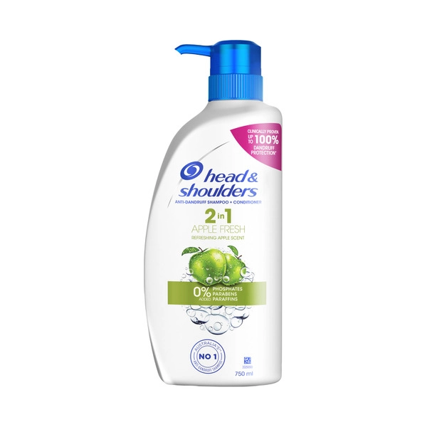 Head & Shoulders Apple Fresh 2 In 1 Anti-Dandruff Shampoo & Conditioner 750mL