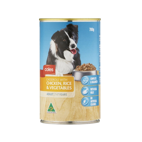 Coles Dog Food Casserole Chicken Rice & Vegetables 700g