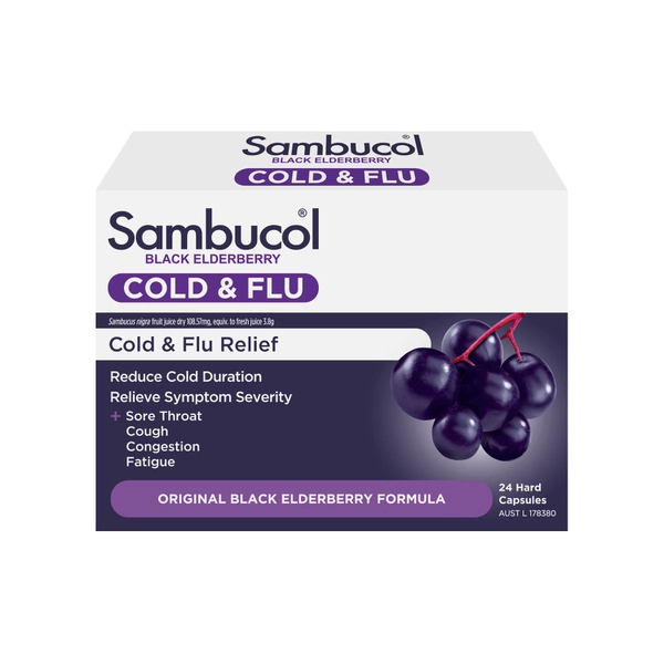 Sambucol Cold & Flu Capsules 24 pack