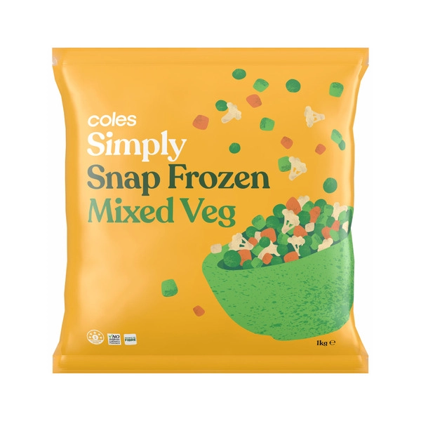 Coles Simply Frozen Mixed Vegetables 1kg