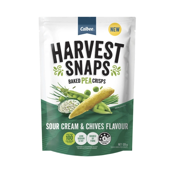 Harvest Snaps Pea 120gm HARVEST SNAPS PEA SR CREAM AND CHIVES120G 