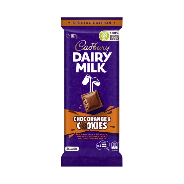 Cadbury Family Block CADBURY DAIRY MILK ORANGE & COOKIES CHOCOLATE BLOCK 167G 