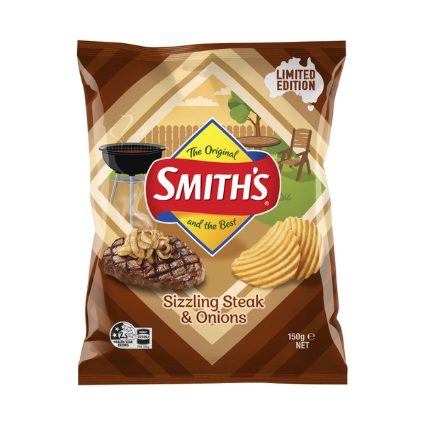 Smiths Crinkle Potato Chips Steak Onion 150g