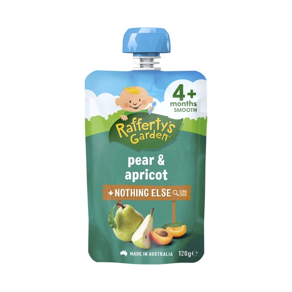 Rafferty's Garden Pear & Apricot Puree and Nothing Else Baby Food Pouch 4+ Months 120g