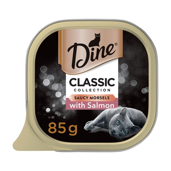 Dine Saucy Morsels With Salmon Wet Cat Food Tray 85g