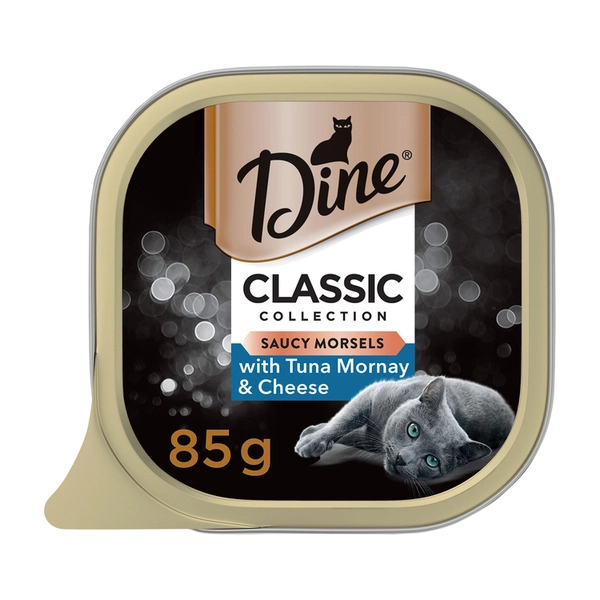 Dine Saucy Morsels With Tuna And Cheese Wet Cat Food Tray 85g