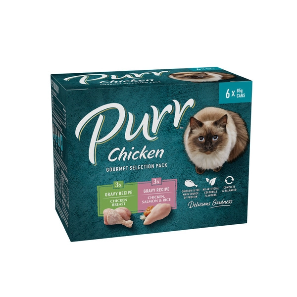 Purr Singles Cat Food Chicken Selection 6x85g 6 pack