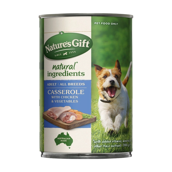 Nature's Gift Adult All Breeds Wet Dog Food Casserole With Chicken Vegetables & Barley 700g