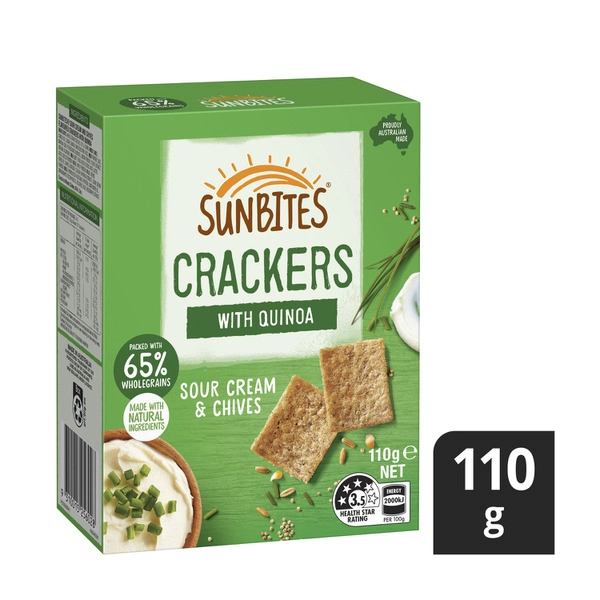 Sunbites Snack Crackers Sour Cream Chives 110g