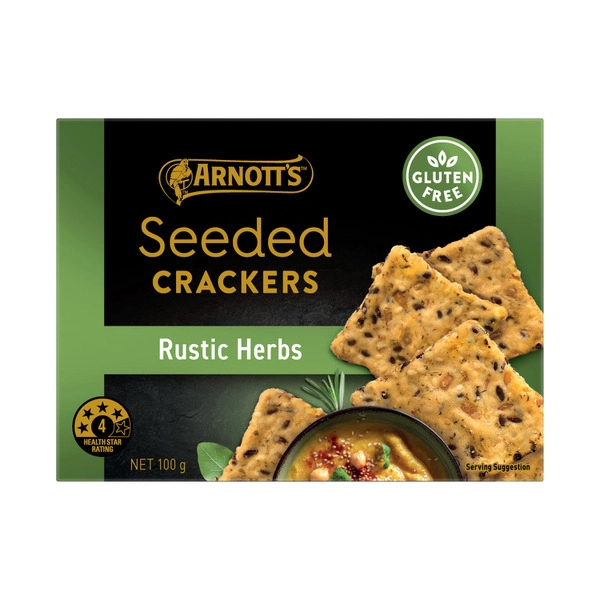 Arnotts Gold Label Seeded Crackers Rustic Herb 100g