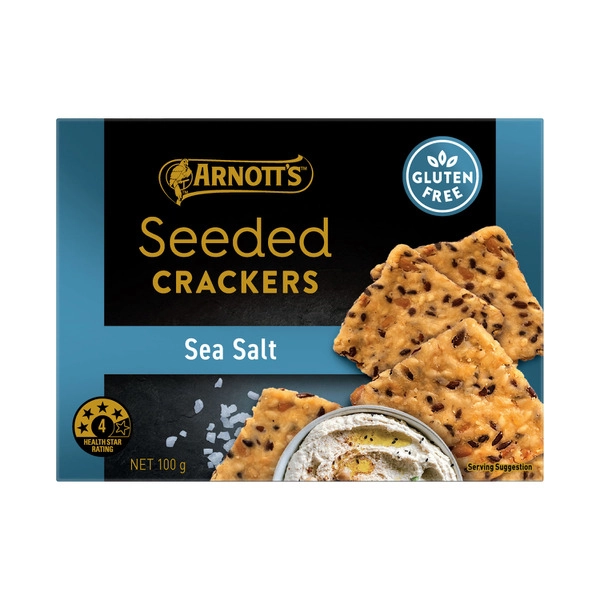 Arnotts Gold Label Seeded Crackers Sea Salt 100g