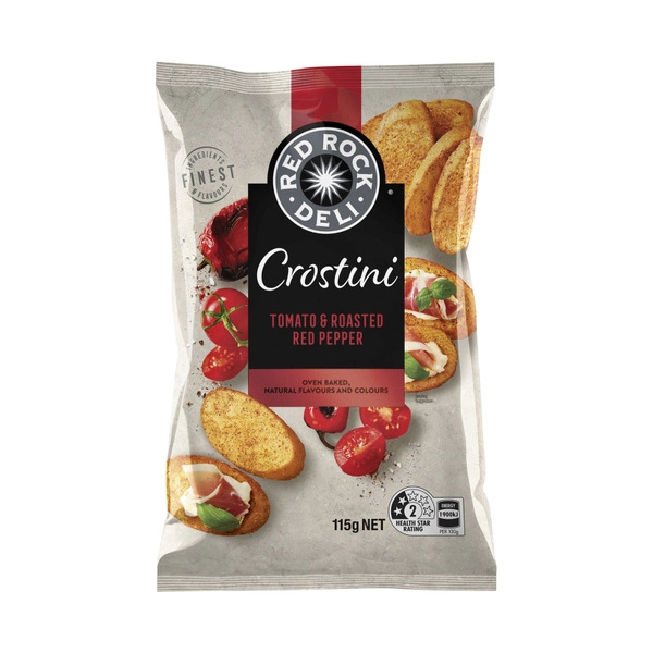 Red Rock Deli Crostini Crackers Tomato & Roasted Red Pepper 115g