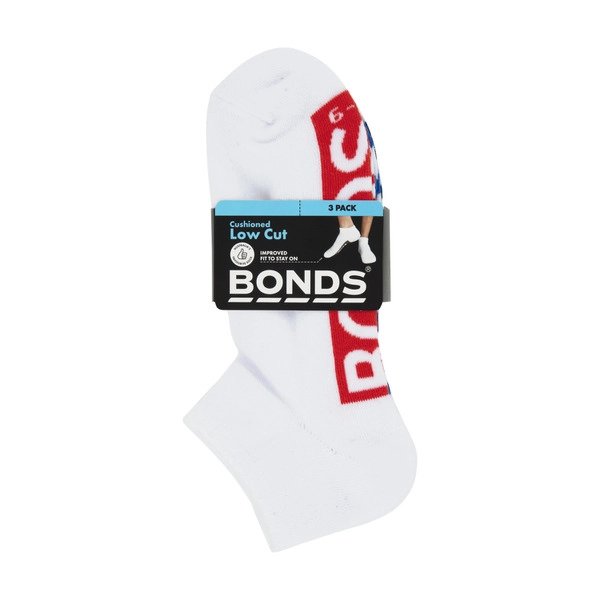 Bonds Men BONDS MENS LOGO LOW CUT 3PK 6-10 