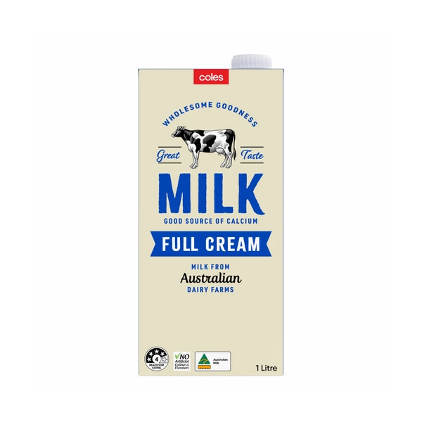 Coles Australian Full Cream Long Life Milk 1L