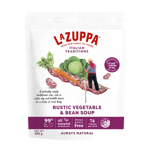 La Zuppa Soup Pouch Rustic Vegetable & Beans 400g