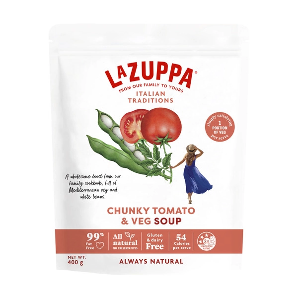 La Zuppa Soup Pouch Italian Style Tomato & Vegetable 400g