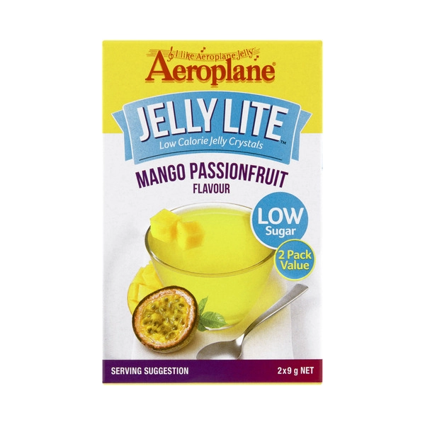 Aeroplane Lite Mango Passionfruit Jelly Crystals 2 pack 18g