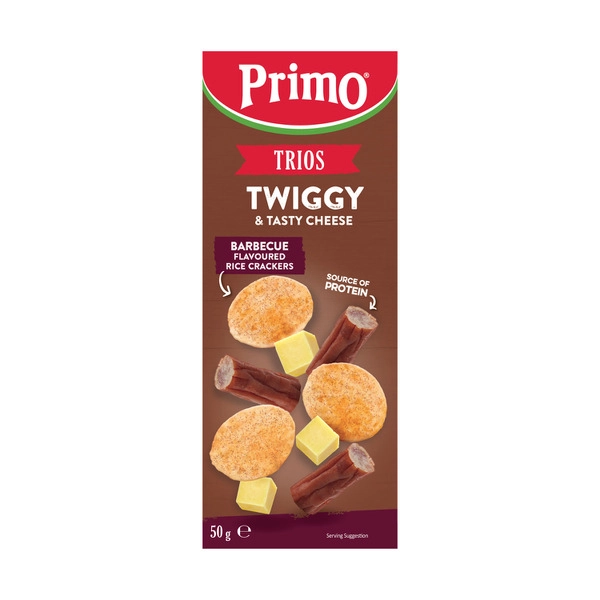 Primo Trios Twiggy Cheese & BBQ Rice Crackers 50g