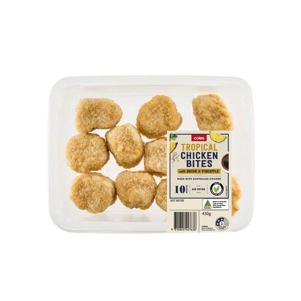 Coles RSPCA Approved Chicken Tropical Bites With Bacon & Pineapple 430g