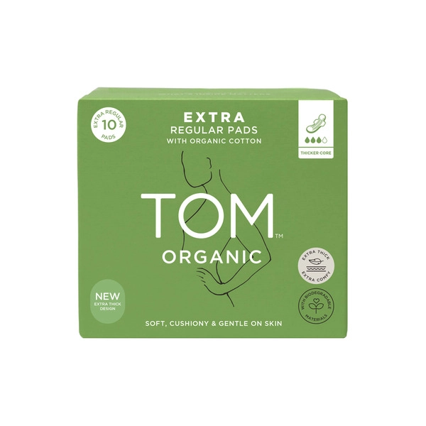 TOM Organic Pads Regular Extra Thick 10 pack