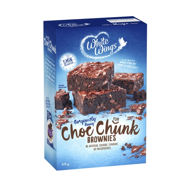 White Wings Choc Chunk Brownie Mix 475g