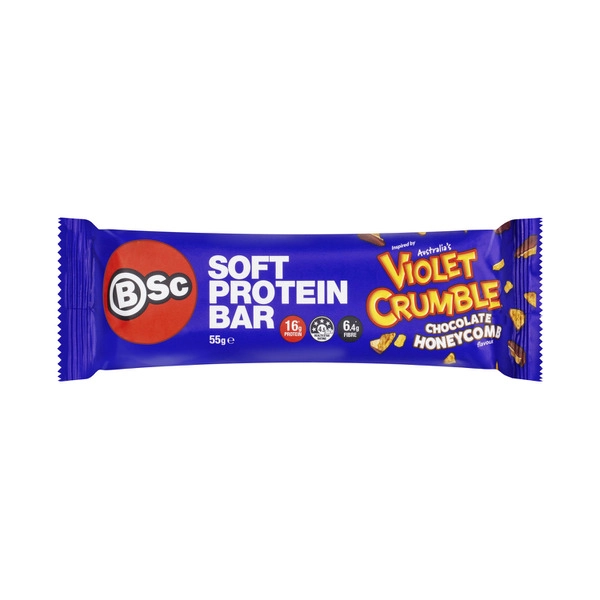 BSc Bodyscience Violet Crumble Soft Protein Bar Chocolate Honeycomb 55g