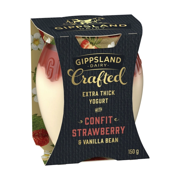 Gippsland Dairy Crafted Yogurt Confit Strawberry & Vanilla Bean 150g