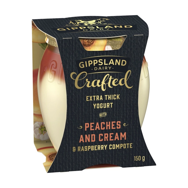 Gippsland Dairy Crafted Yogurt Peaches And Cream 150g