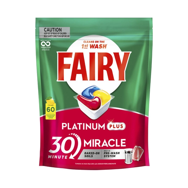 Fairy Platinum Plus Lemon Dishwashing Tablets 60 pack