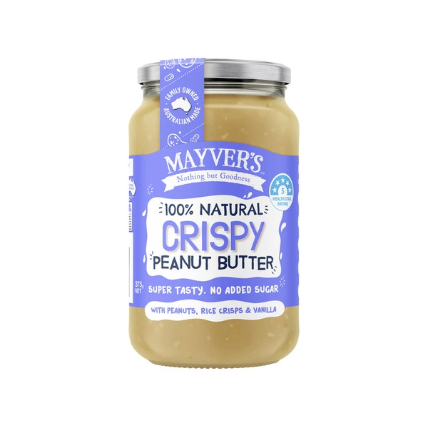 Mayver's Smooth Crispy Peanut Butter 375g