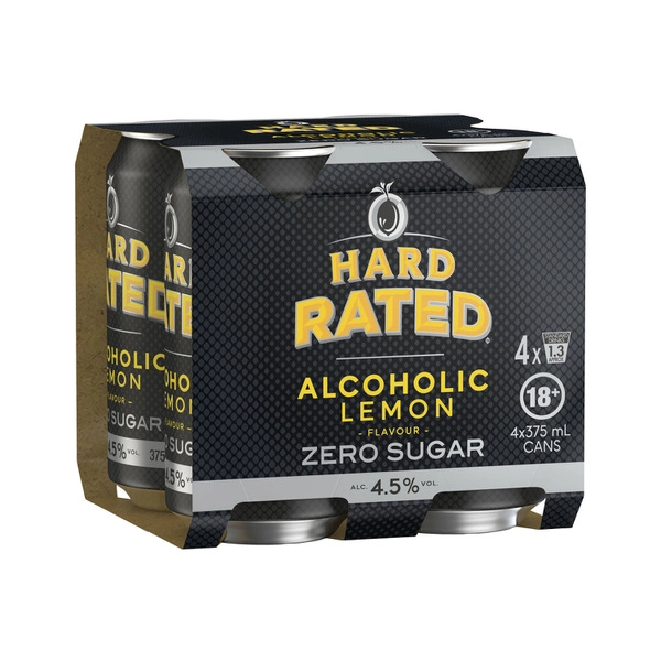 Hard Rated Zero Sugar Can 375mL 4 Pack