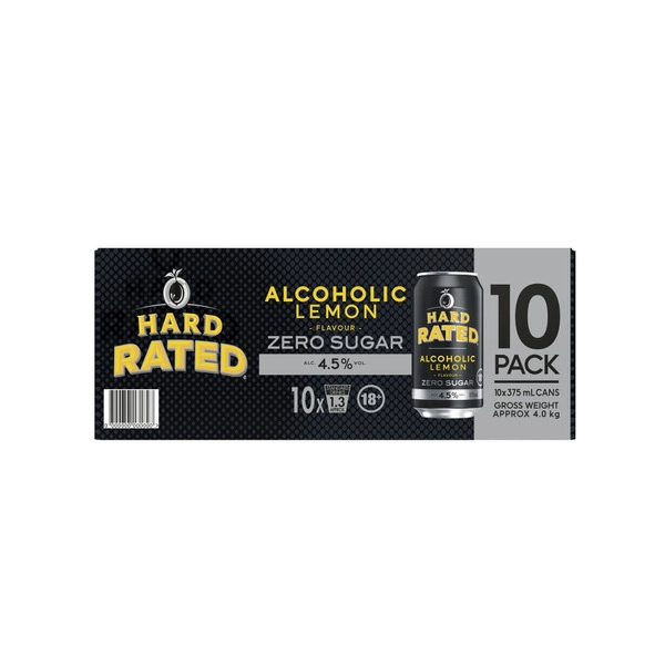 Hard Rated Hard Rated Zero Sugar Can 375mL (10PK) : PACK10 