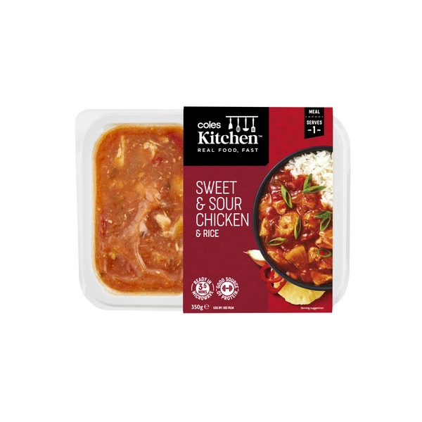 Coles Kitchen Sweet & Sour Chicken & Rice 350g