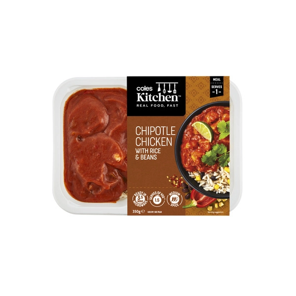 Coles Kitchen Chipotle Chicken With Rice & Beans 350g