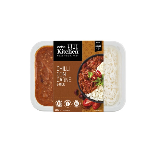 Coles Kitchen Chilli Con Carne & Rice 350g