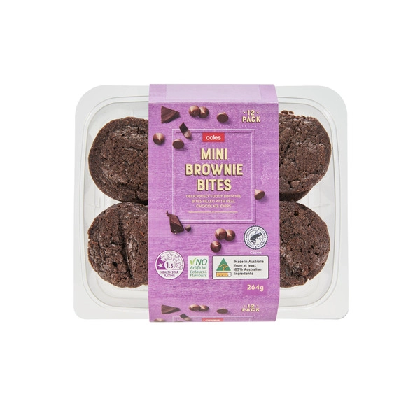 Coles Mini Brownie Bites 12 pack 264g