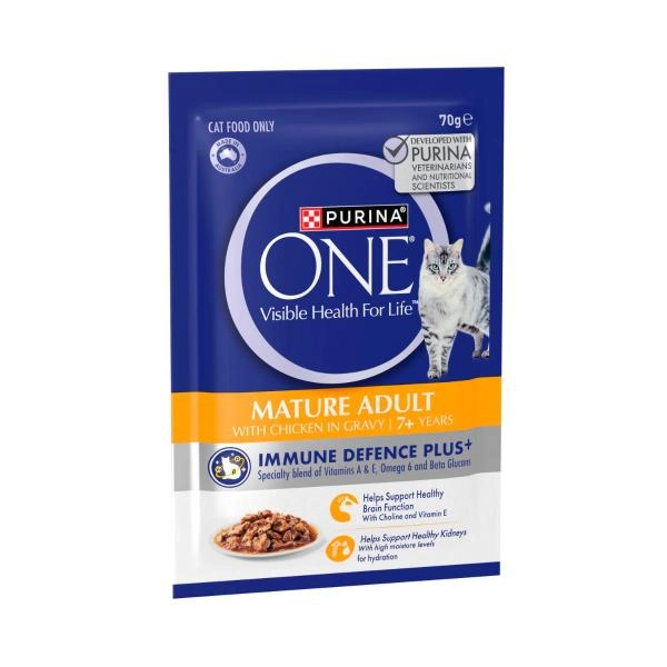 Purina One Mature 7+ Cat Food With Chicken Pouch 70g