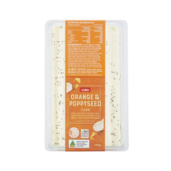 Coles Orange & Poppyseed Cake 400g