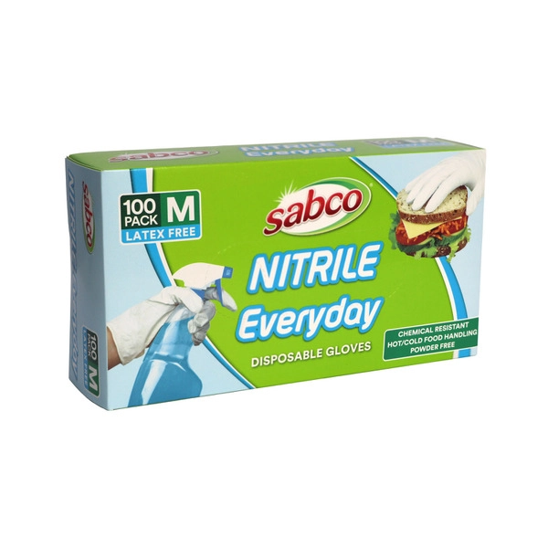 Sabco Nitrile Everyday Dsiposable Gloves 100 pack