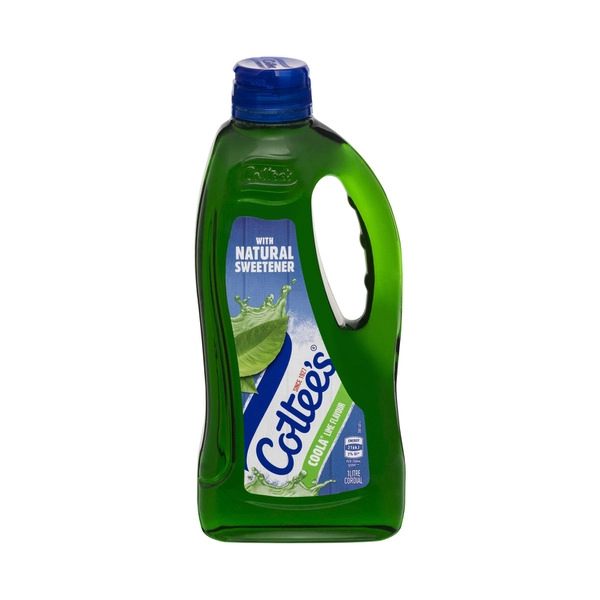 Cottees Lime Cordial Coola Green Bottle 1L