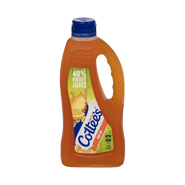 Cottees Fruit Cup Cordial with 40% Fruit Juice Bottle 1L