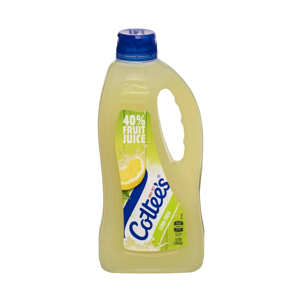 Cottees Lemon Cordial Lemon Crush with 40% Fruit Juice Bottle 1L