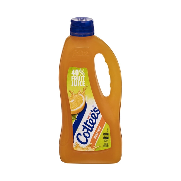 Cottees Orange Cordial Orange Crush with 40% Fruit Juice Bottle 1L