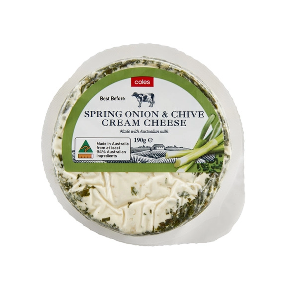 Coles Cheese Spring Onion & Chive 190g