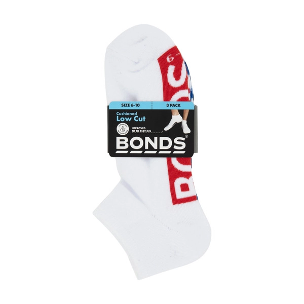 Bonds Mens Logo BONDS MENS LOGO LOW CUT 3PK 11-14 