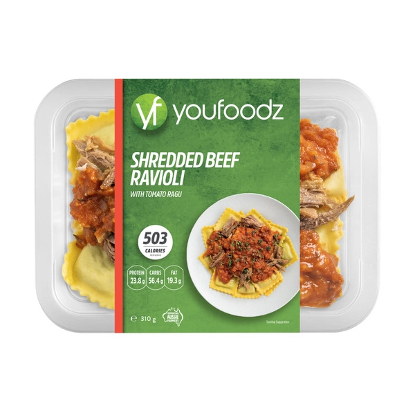 Youfoodz Shredded Beef Ravioli With Tomato Ragu 310g