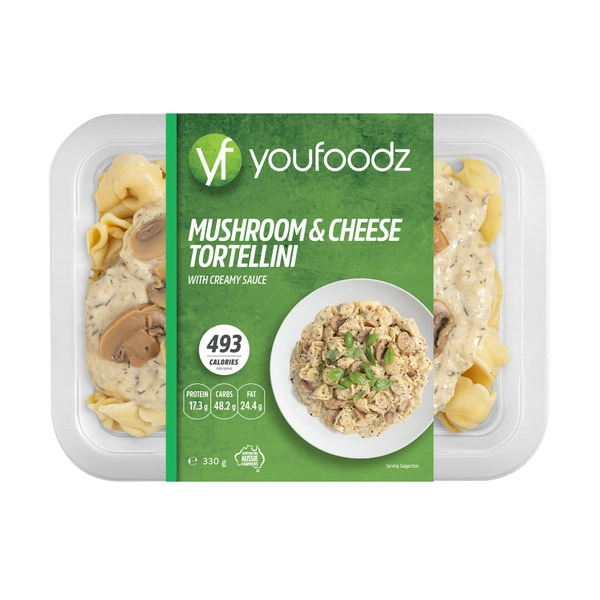 Youfoodz Mushroom & Cheese Tortellini With Creamy Sauce 330g