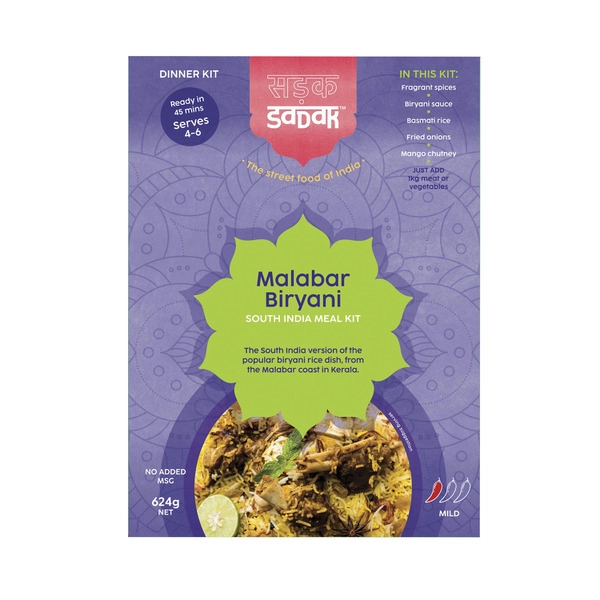 Sadak Malabar Biryani South India Curry Dinner Meal Kit 624g